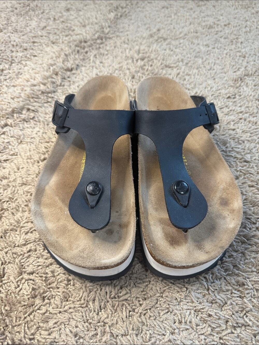Birkenstock Papillio Black Women Gizeh Flex Platform Sandals Size 38